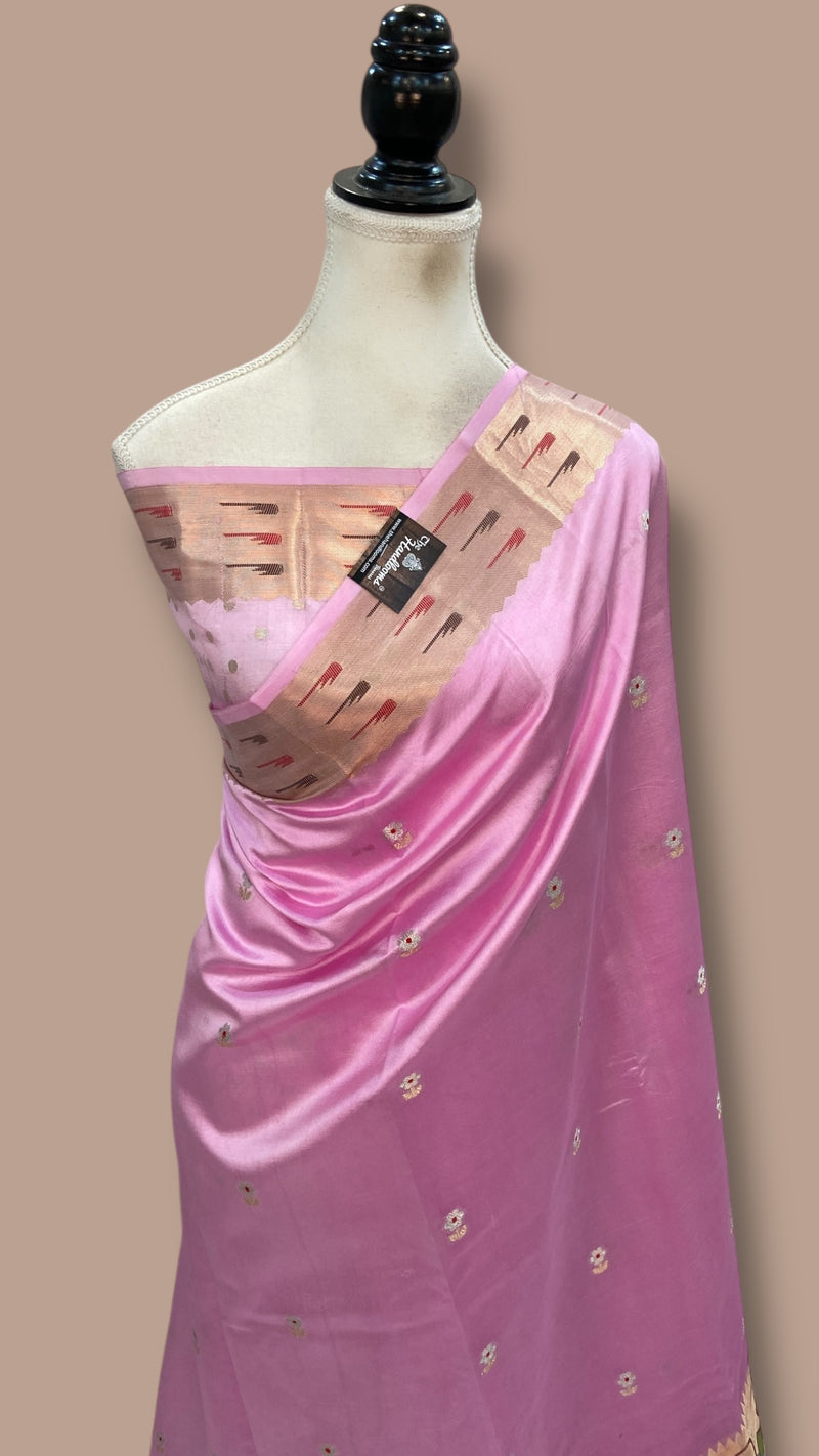 Pure Mango Silk Banarasi Handlokom Saree