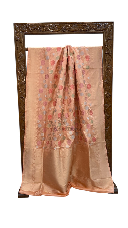Pure Katan Silk Banarasi Handloom Saree - All over Jaal work - With Meenakari - The Handlooms
