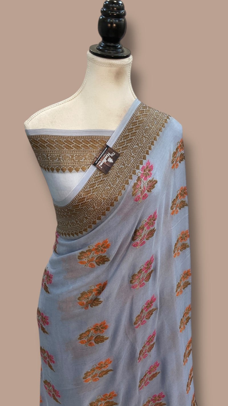 Pure Chiffon Khaddi Banarasi Saree