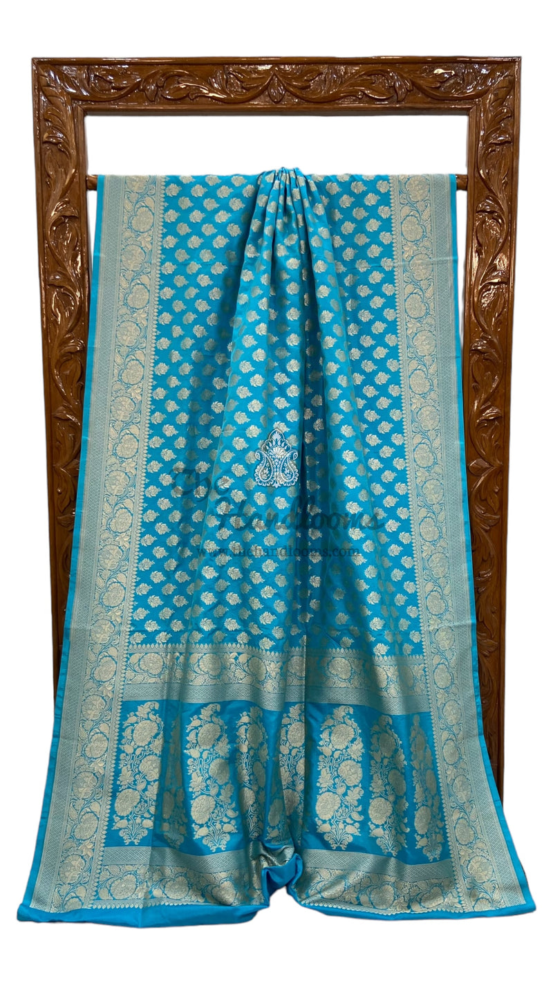 Pure Katan Silk Banarasi Handloom Saree - All Over Jaal Work - The Handlooms