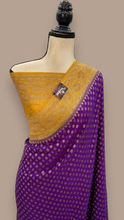 Khaddi Crepe Georgette Banarasi Saree -  Antique zari - The Handlooms