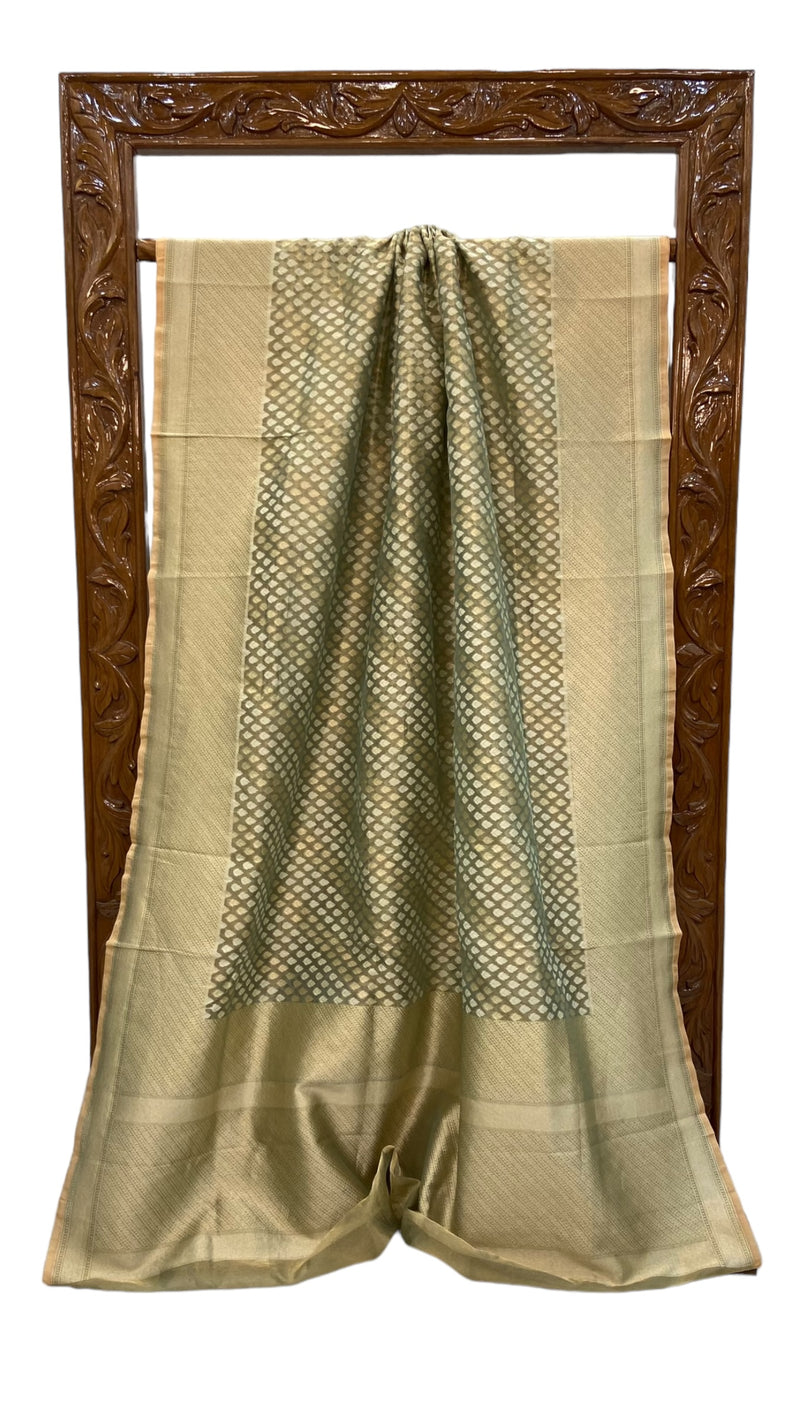 Pure Tissue Reshmi Zari Banarasi Brocade Handloom Saree - The Handlooms