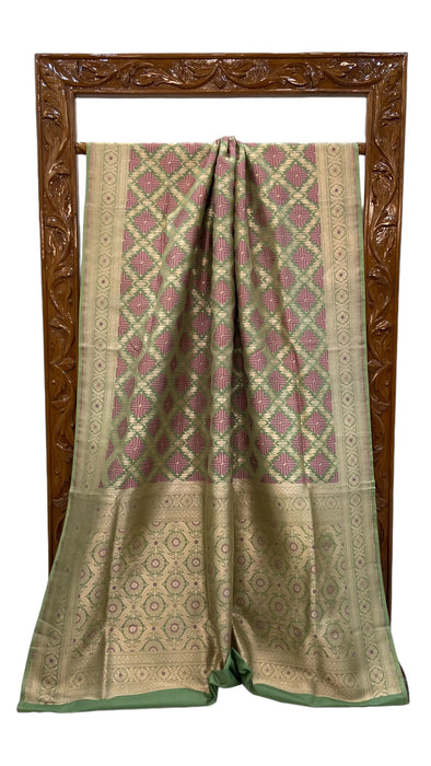 Pure Katan Silk Banarasi Handloom Saree - All over Jaal work - With Meenakari