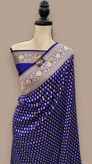 Pure Katan Silk Banarasi Handloom Saree - All over Jaal work - The Handlooms