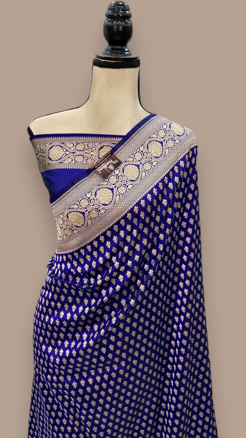 Pure Katan Silk Banarasi Handloom Saree - All over Jaal work - The Handlooms