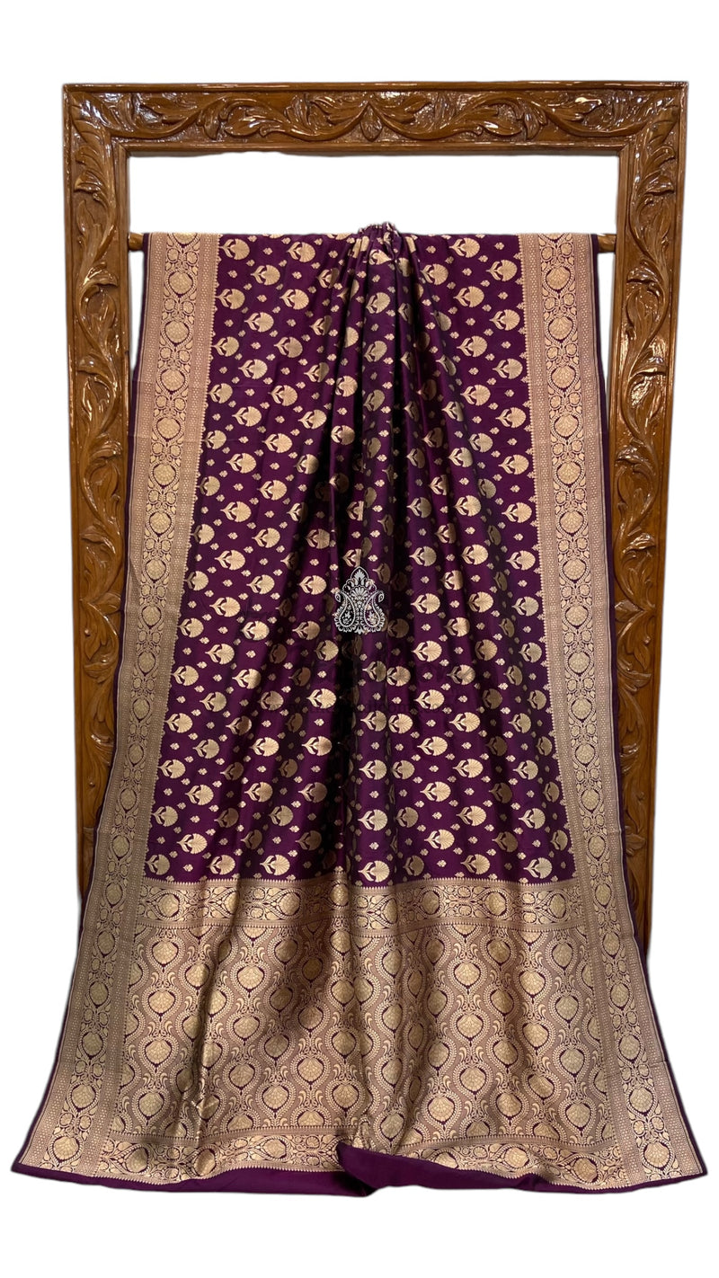 Pure Katan Silk Banarasi Handloom Saree - All over Jaal work - The Handlooms