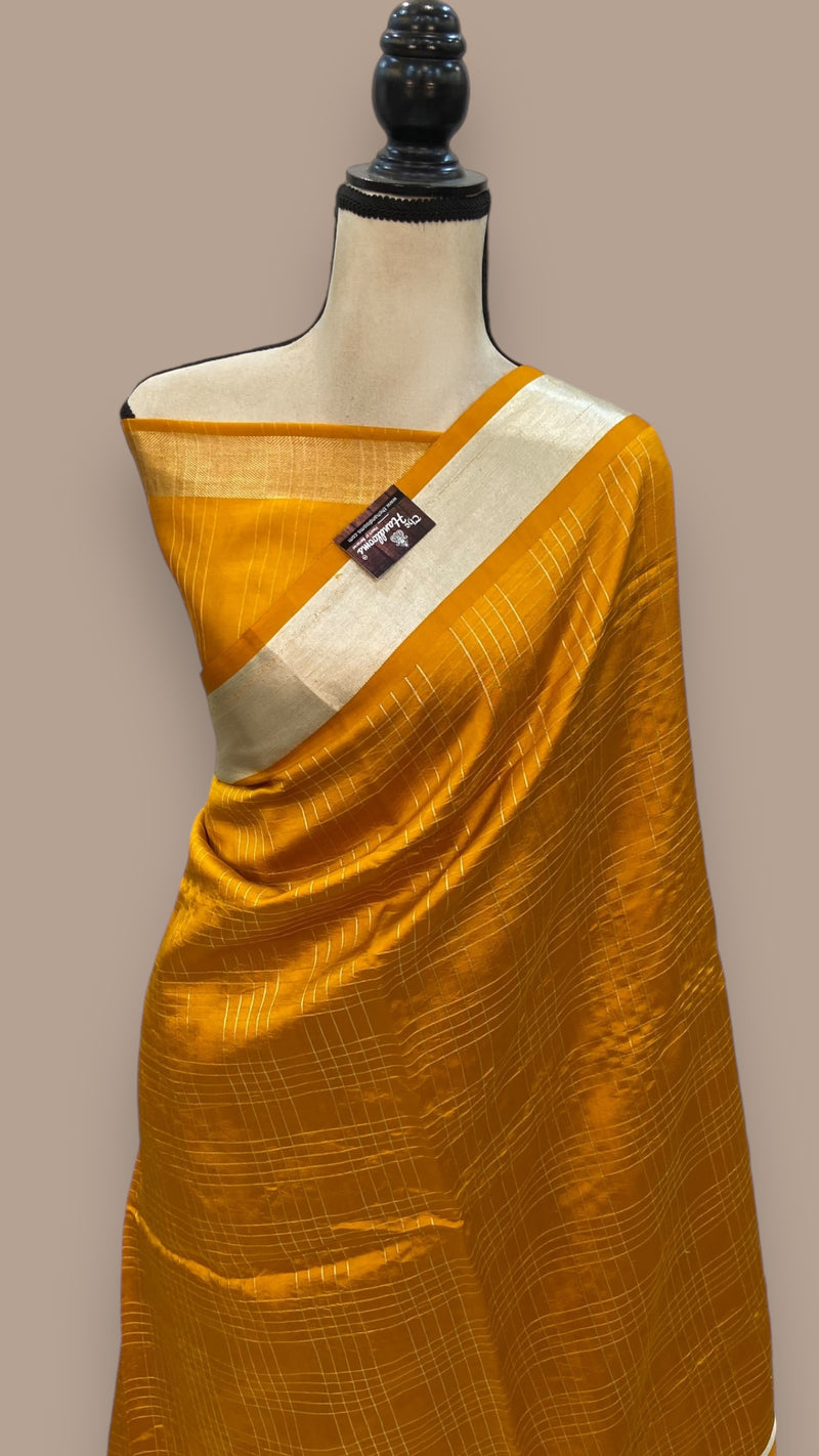 Pure Mango Silk Banarasi Handloom Saree - The Handlooms