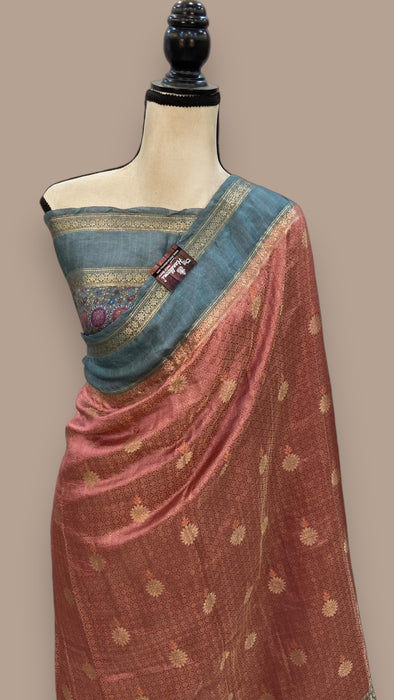 Pure Mango Silk Banarasi Handloom Reshmi Zari Saree With Digital Print