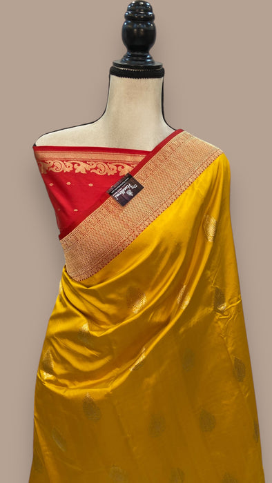 Pure Katan Silk Banarasi Handloom Saree - All over Kadua motifs