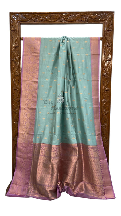 Pure Katan Silk Banarasi Handloom Saree - All over Kadua motifs