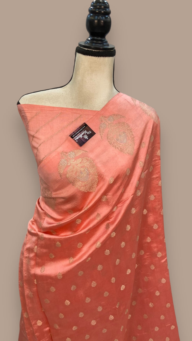 Pure Mango Silk Banarasi Handloom Saree - The Handlooms