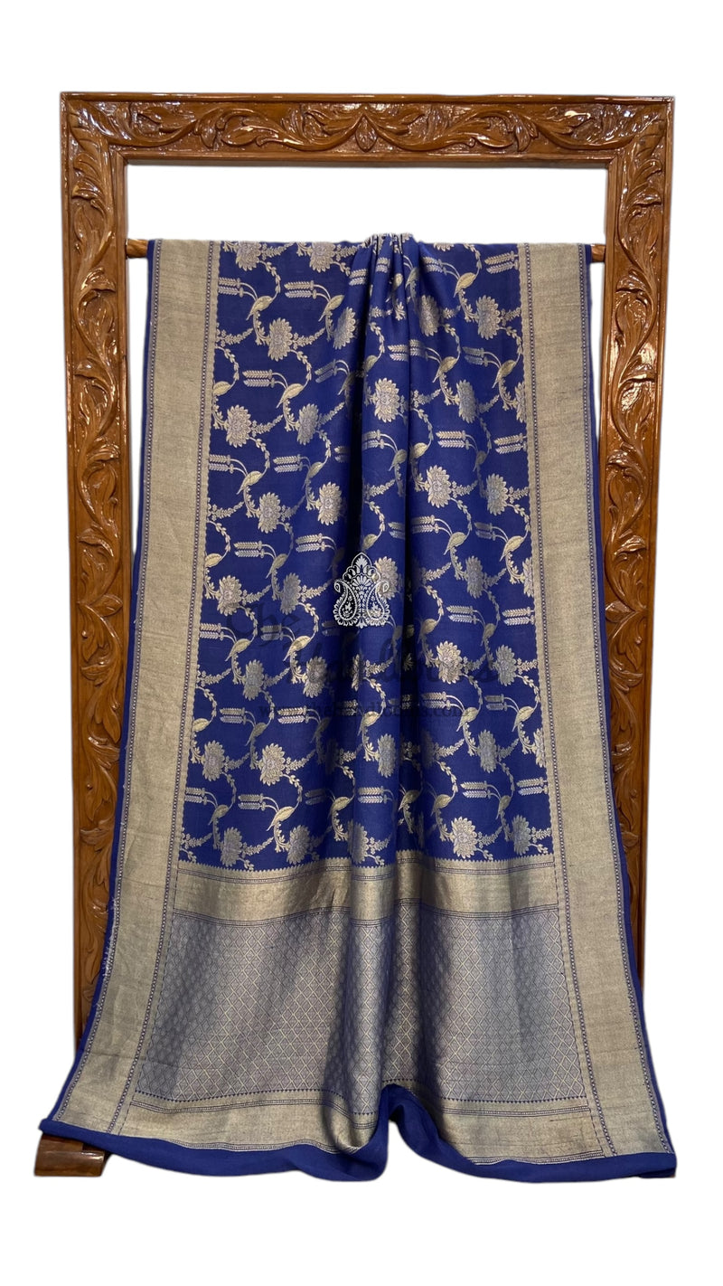 Tussar Georgette Handloom Banarasi Saree - The Handlooms