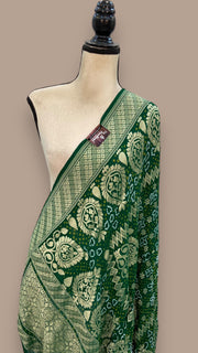 Pure Georgette Banarasi Bandhej Handloom Dupatta - The Handlooms