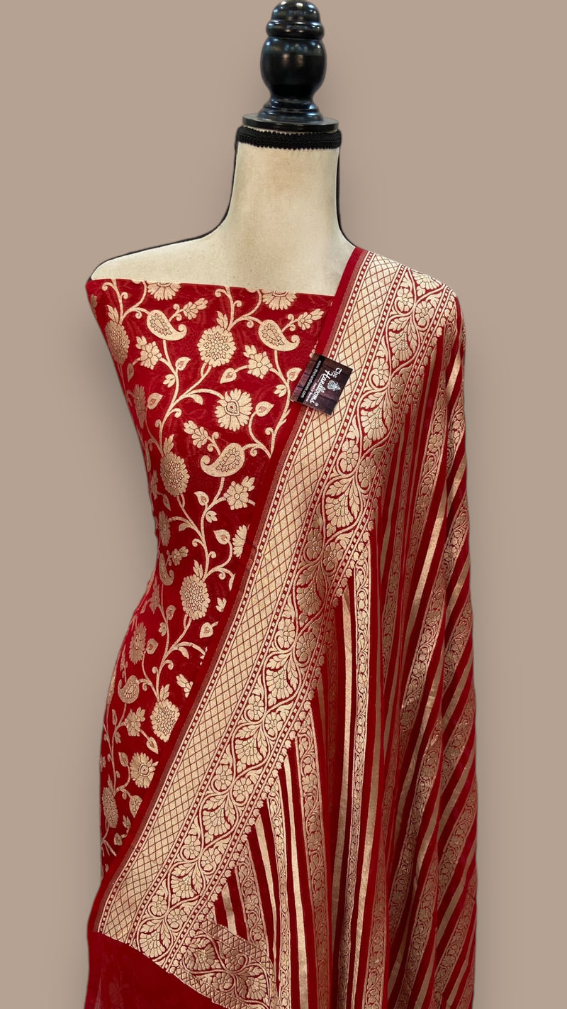 Khaddi Georgette Banarasi Dress material - The Handlooms