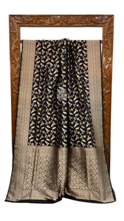 Pure Katan Silk Banarasi Handloom Saree - All over Jaal work with Meenakari - The Handlooms