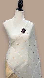 Pure kora Banarasi Handloom Dupatta - The Handlooms