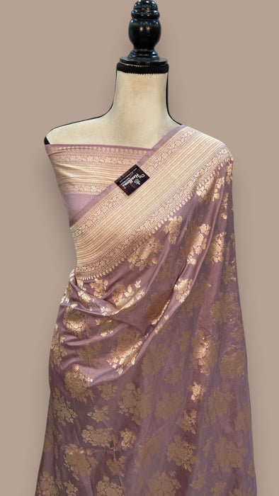 Pure Katan Silk Banarasi Handloom Saree - All over Jaal work