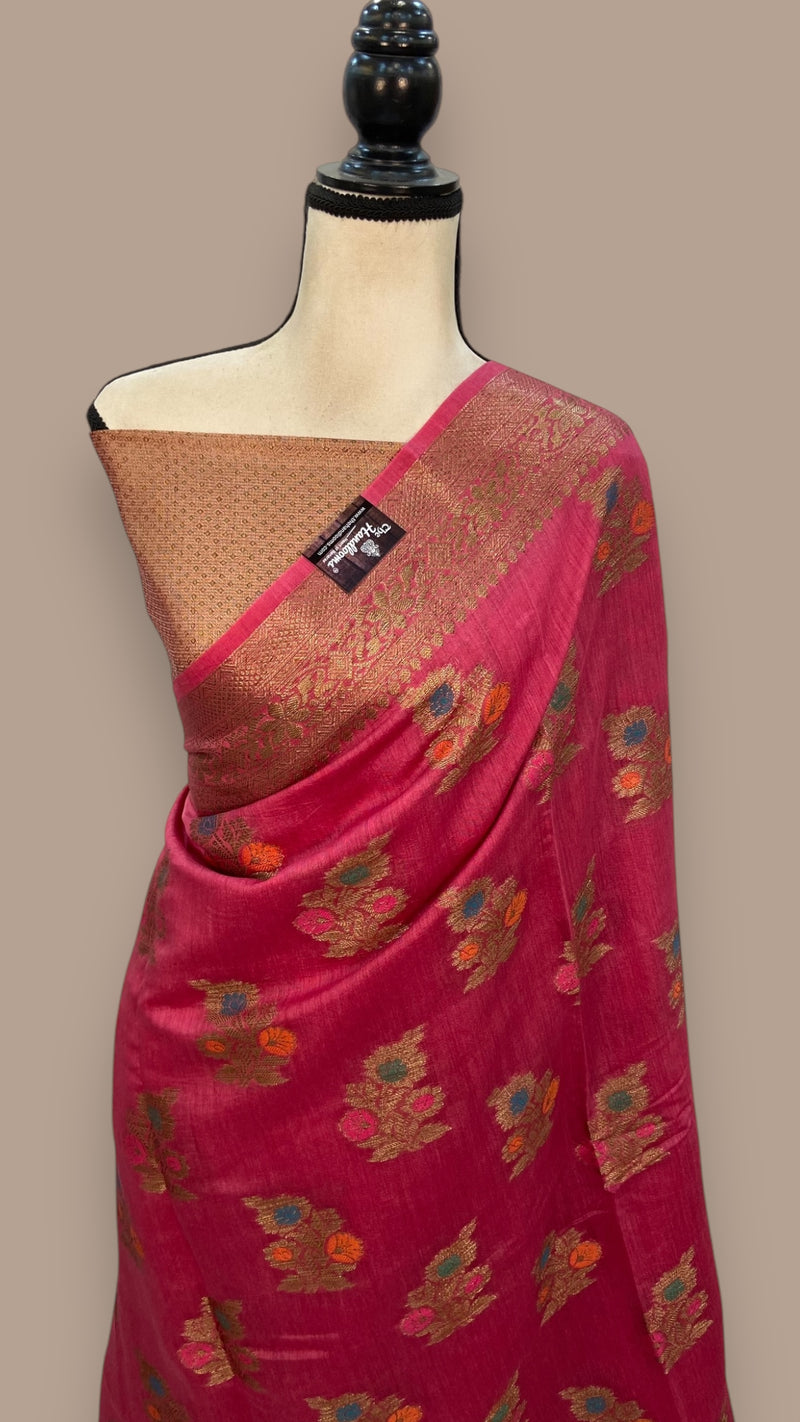 Moonga Georgette Handloom Banarasi Saree - The Handlooms