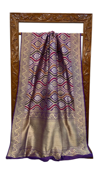 Ektara Pure Katan Silk Banarasi Handloom Saree - All over kadiyal Jaal work