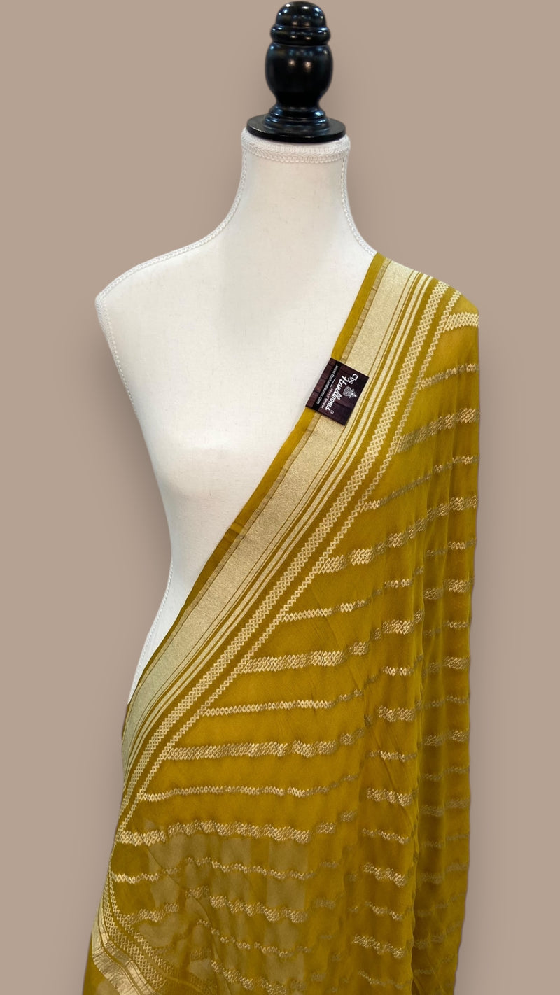 Khaddi Georgette Handloom Banarasi Dupatta - The Handlooms