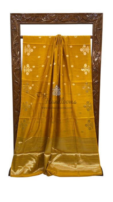 Moonga Georgette Handloom Banarasi Saree