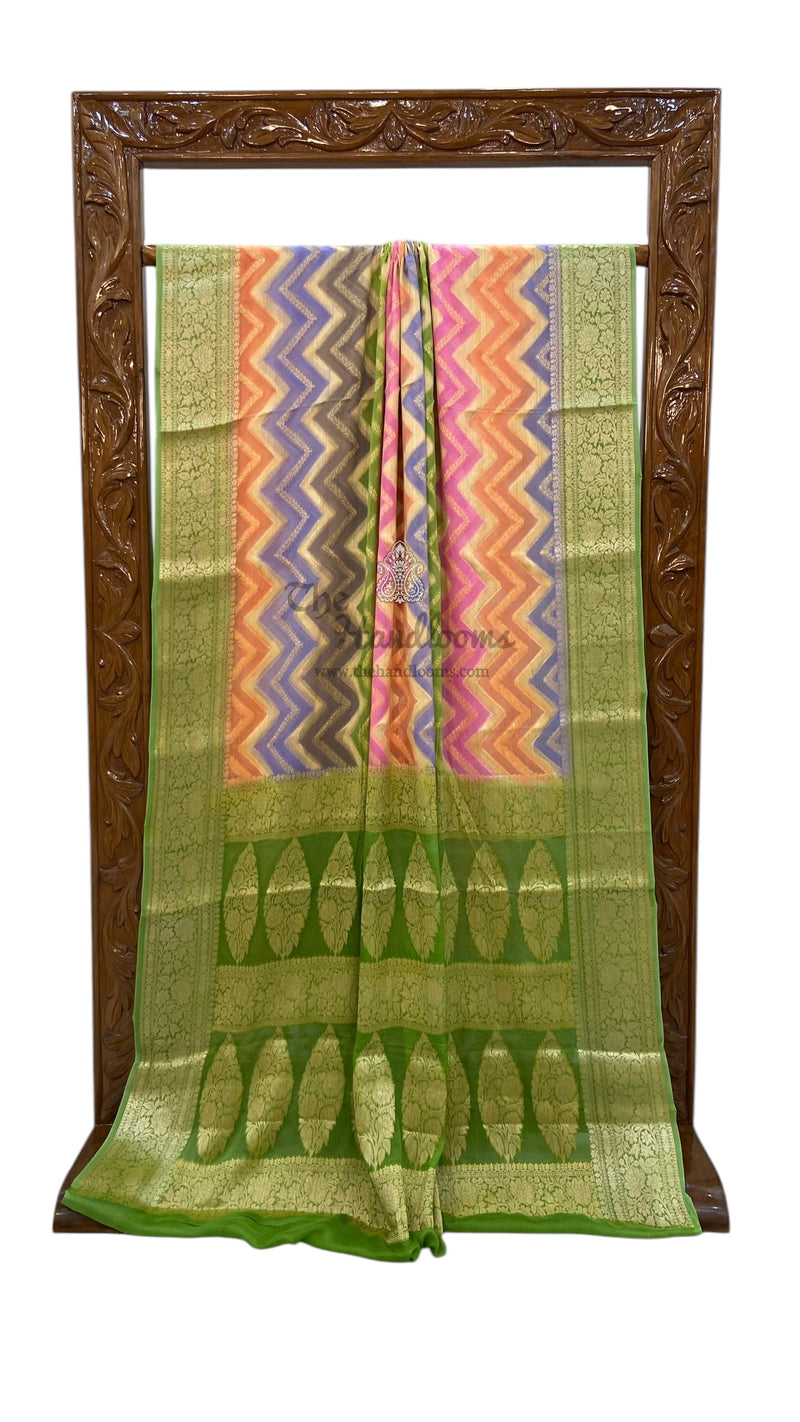 Pure Chiffon Khaddi Banarasi Saree - The Handlooms