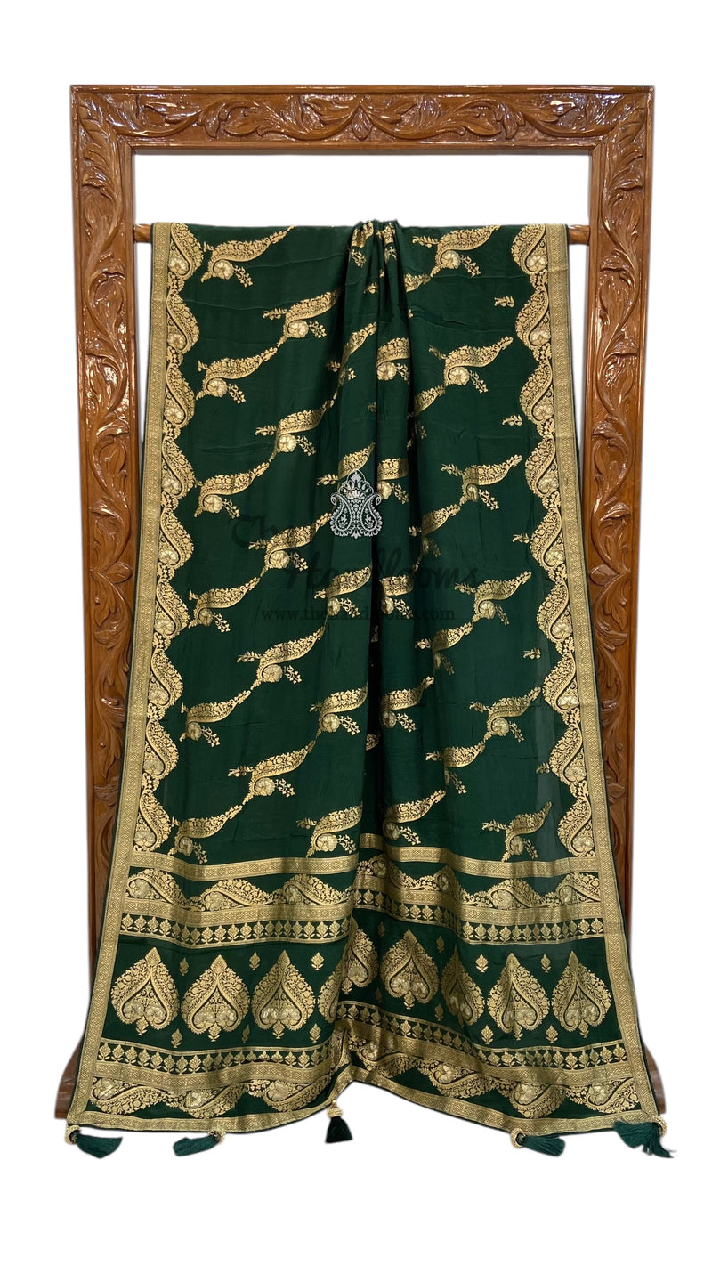 Pure Khaddi Crepe Silk Banarasi Saree - The Handlooms