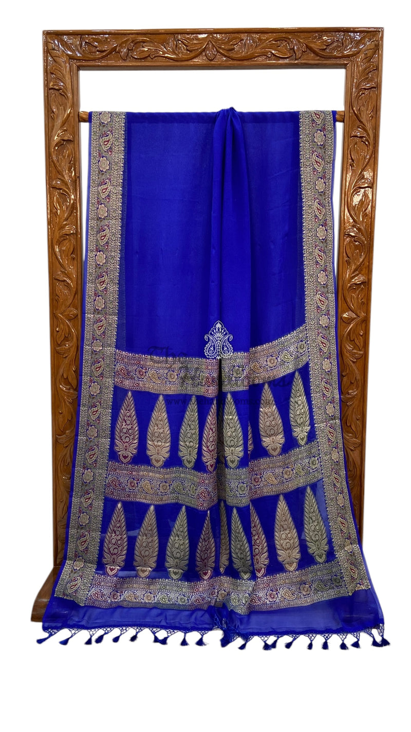 Pure Chiffon Khaddi Banarasi Saree - The Handlooms