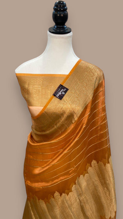 Pure Metallic Tissue Handloom Banarasi Saree