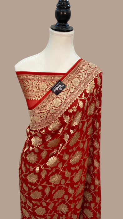 Khaddi Georgette Handloom Banarasi Saree