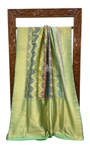 Ektara Pure Katan Silk Banarasi Handloom Saree - All over kadiyal Jaal work - The Handlooms