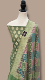 Tissue Khaddi Georgette Banarasi Dress material - The Handlooms