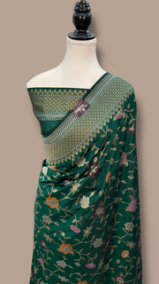 Ektara Pure Katan Silk Banarasi Handloom Saree - All over Sona Roopa Jaal Work with Meenakari - The Handlooms