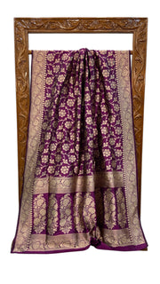 Pure Katan Silk Banarasi Handloom Saree - All Over Jaal Work - The Handlooms