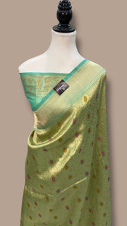 Pure Katan Silk Banarasi Handloom Saree - Tanchui Brocade With Meenakari - The Handlooms