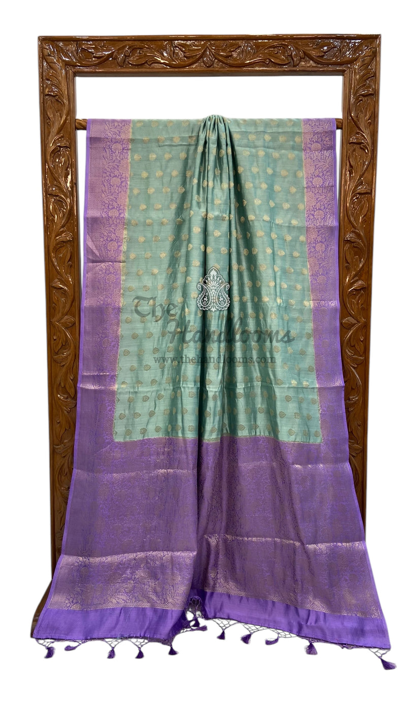 Pure Raw Chiniya Silk Handloom Banarasi Saree - The Handlooms