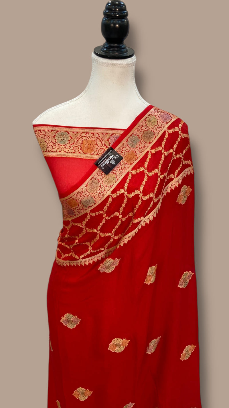 Pure Chiffon Khaddi Banarasi Saree - The Handlooms