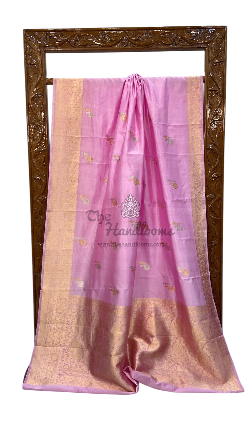 Pure Katan Silk Banarasi Handloom Saree - All over Kadua motifs - The Handlooms