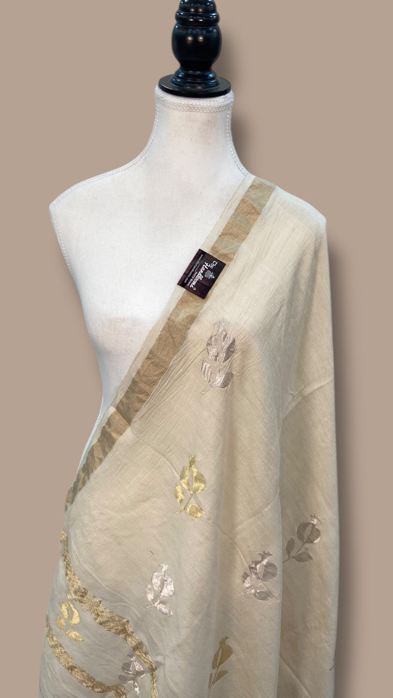 Pure Moonga handloom Dupatta - The Handlooms