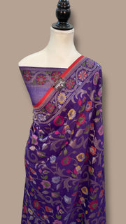 Pure Cotton Jamdani Handloom Banarasi Saree - The Handlooms