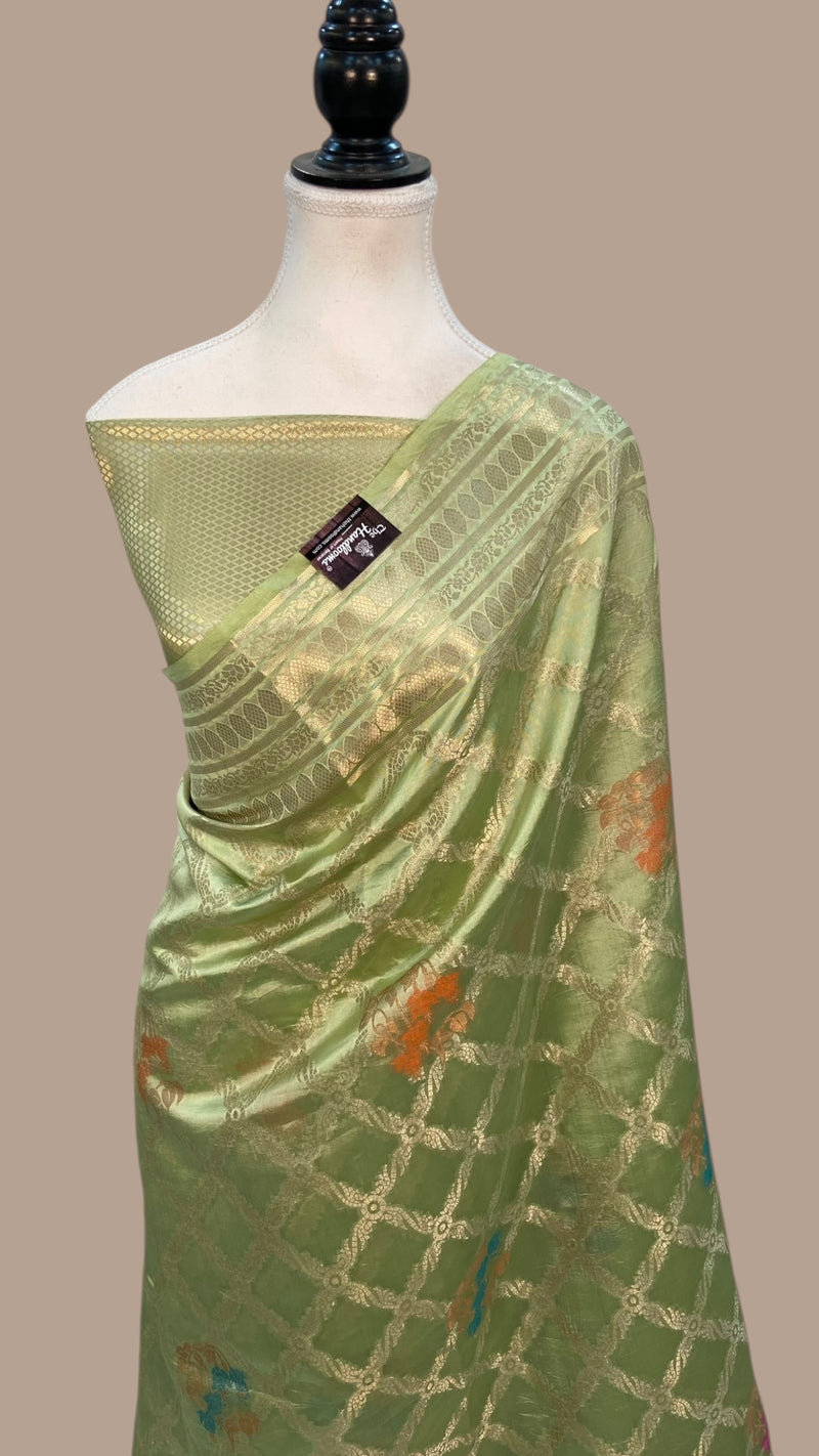 Pure Mango Silk Banarasi Handloom Saree - The Handlooms