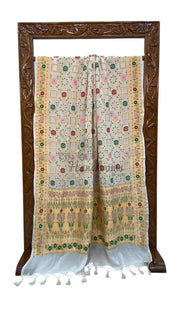 Pure Georgette Banarasi Handloom Saree - with meenakari work Gold Zari - The Handlooms
