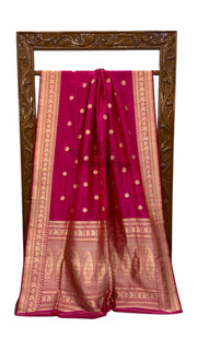 Pure Katan Silk Banarasi Handloom Saree - All over Kadua motifs With Meenakari - The Handlooms