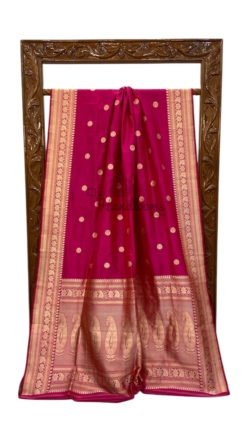 Pure Katan Silk Banarasi Handloom Saree - All over Kadua motifs With Meenakari - The Handlooms