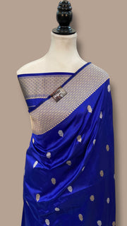 Pure Katan Silk Banarasi Handloom Saree - All over Sona Roopa Kadua motifs - The Handlooms