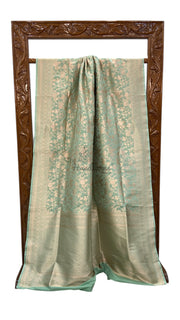 Pure Katan Silk Banarasi Handloom Saree - All Over Jaal Work - The Handlooms
