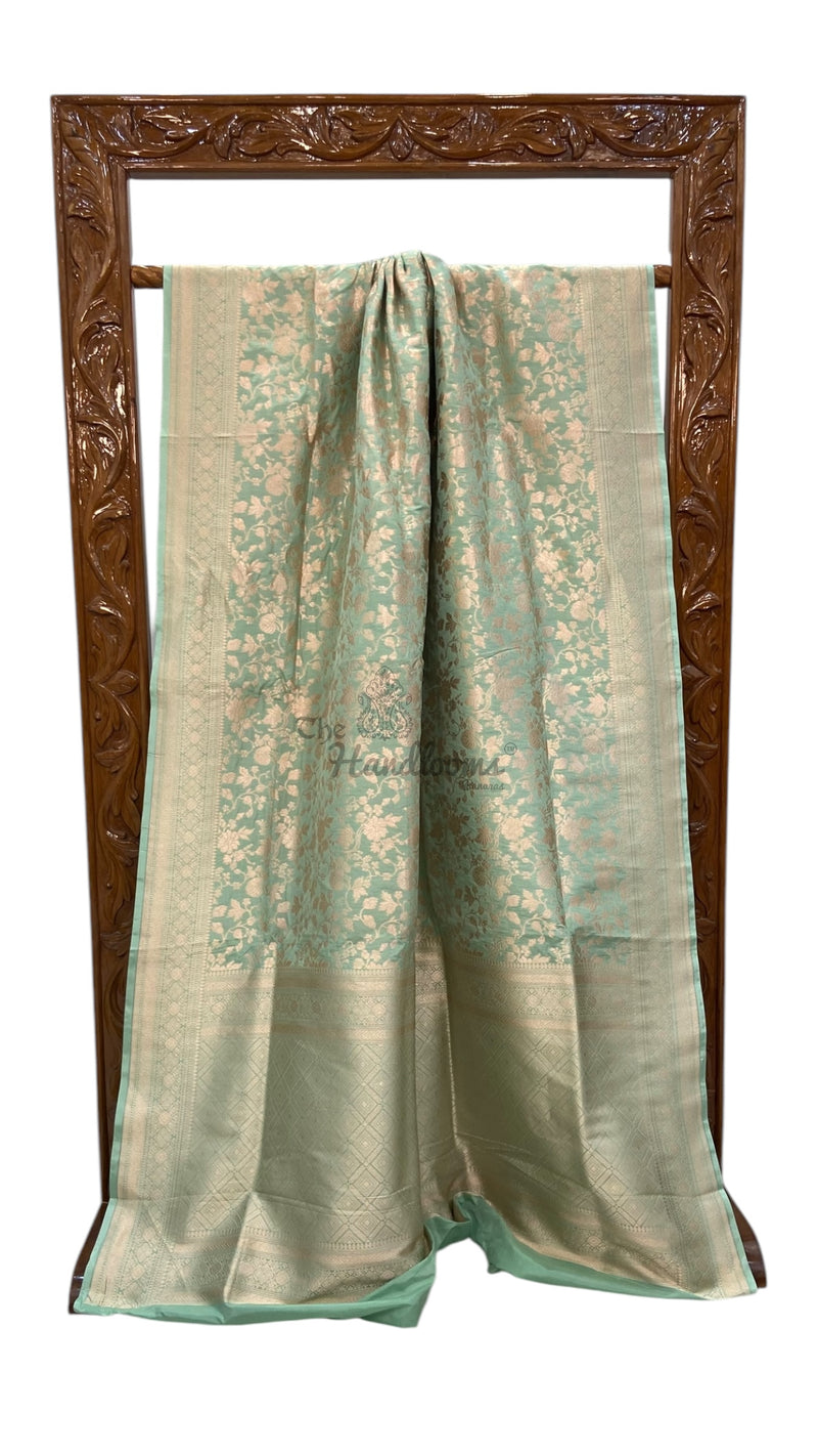 Pure Katan Silk Banarasi Handloom Saree - All Over Jaal Work - The Handlooms