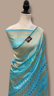 Ektara Pure Katan Silk Banarasi Handloom Saree - All over kadiyal Jaal work - The Handlooms