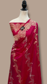 Pure Katan Silk Banarasi Handloom Saree - All over soona roopa  Kadua stripe - The Handlooms