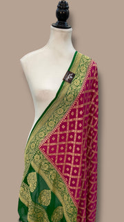 Khaddi Georgette Handloom Banarasi Dupatta - The Handlooms